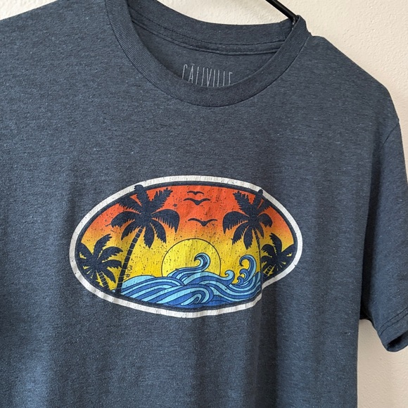 Old Navy Navy Blue Tropical Graphic Tee - Picture 2 of 2